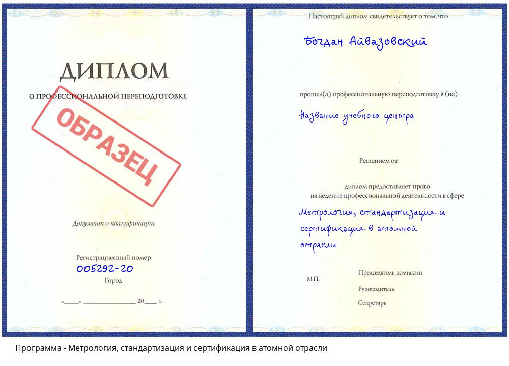 Метрология, стандартизация и сертификация в атомной отрасли Серпухов